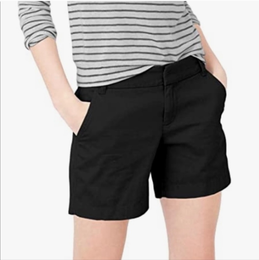 Hybrid & Company Black Cotton High Rise Bermuda 7" Walking Shorts Size 18